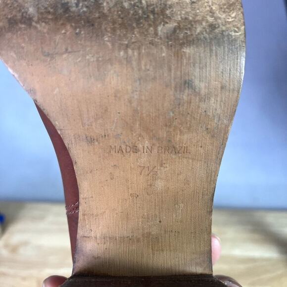 Madewell Boots Womens 7.5 Brown The Ryan Chelsea Leather Stacked Heel E2331 - Picture 13 of 15